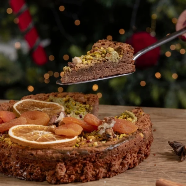 Brownie z czekolady belgijskiej z pistacjami